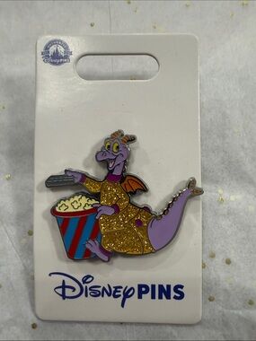 Disney Purple Elliot Dragon Glitter Popcorn Enamel Pin